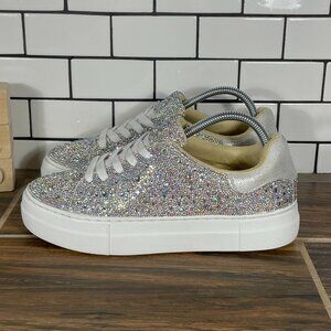 Betsey Johnson SB Bret Womens Size 8 Shoes Rhinestone Platform Wedding Sneaker